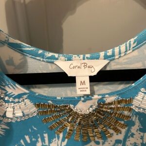 Coral bay sleeveless beaded beach dress